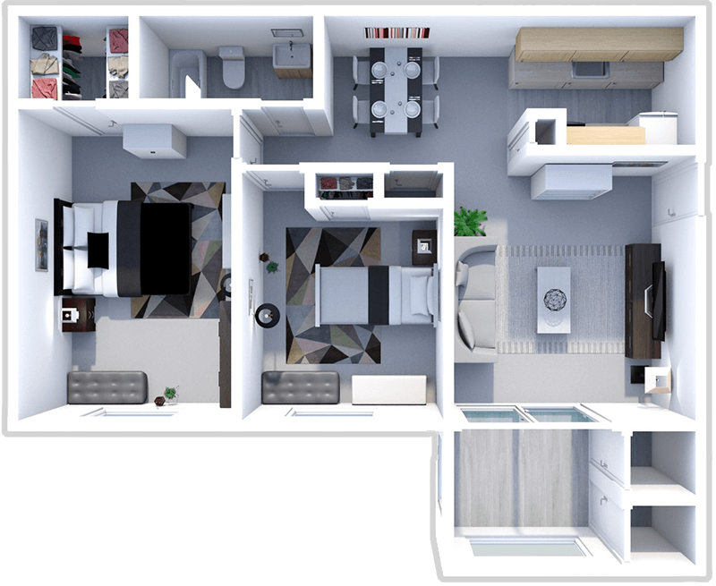 2 bed Commodore - Lower floor plan